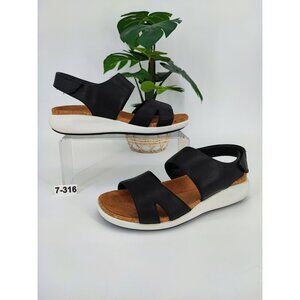 Unstructured By Clarks Women's Un Bali Black Sling Back Sandals Size 7.5M US